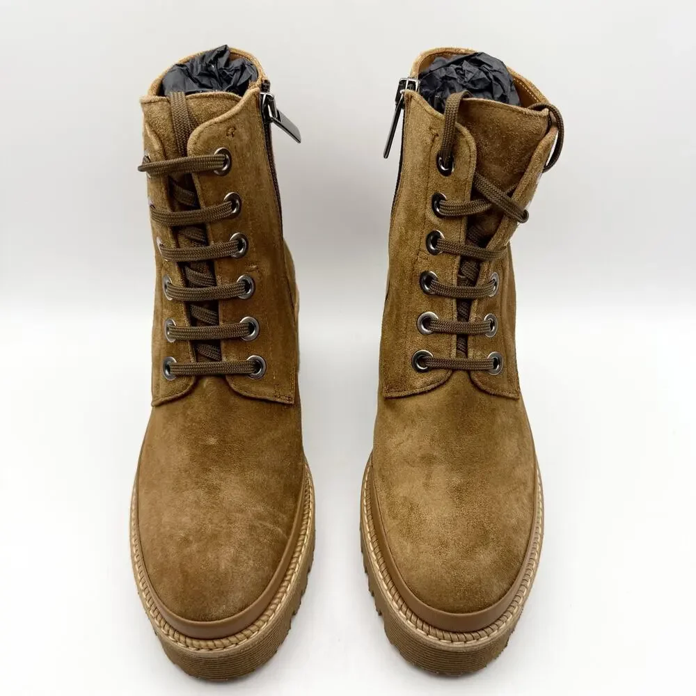 La Canadienne Womens Padma Boots EU 35 US 5 Brown Suede Lug Sole NIB